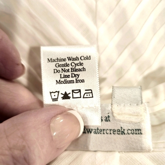 COLDWATER Creek button down fitted white shirt blouse sz L 1X - Picture 5 of 8